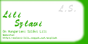 lili szlavi business card